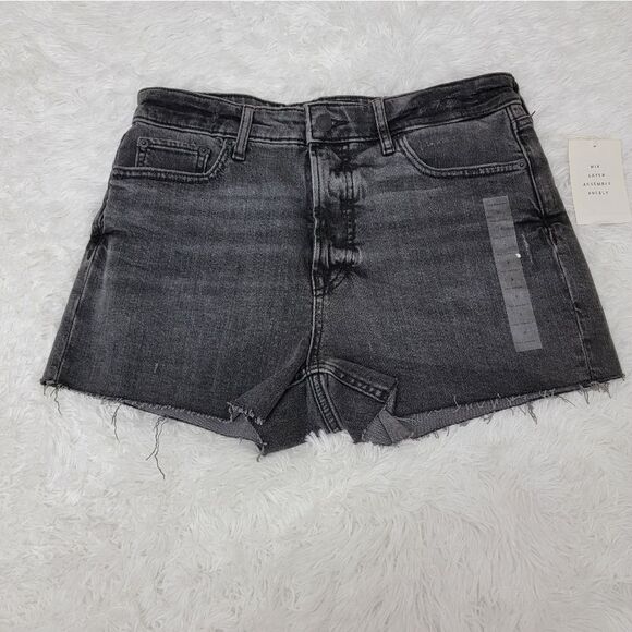 Free Assembly 90s Cut Off Short Y2K Distressed Denim Gray Jean Short Size 6 - Picture 1 of 12